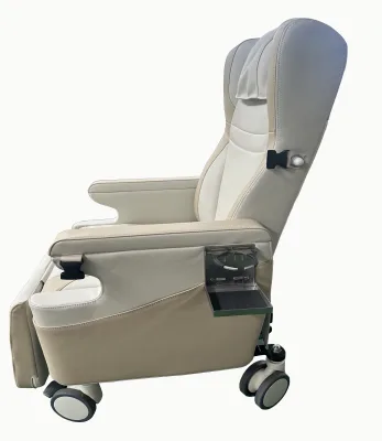 Homecare Mobile Elderly Recliner Medical Chair with PVC Material Waterproof Design