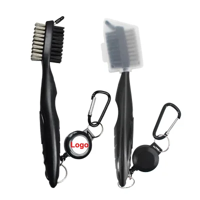 Golfer Cleaner 2-Sided Golf Club Brush Tool with Spike and Clip Efficient Product for Cleaning Golf Clubs