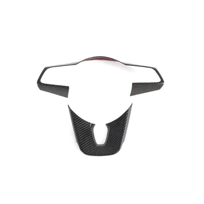 ABS Imitate Carbon Fiber Black Car Parts Interior Sticker Decorative Steering Wheel Cover Control Frame for KIA Seltos 2019