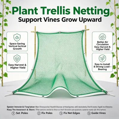 Super Durable Value Pack Burr Free Field Proven Width 1m Ultra Thick Plant Support Net for Ivy Maximizing Space Nigeria