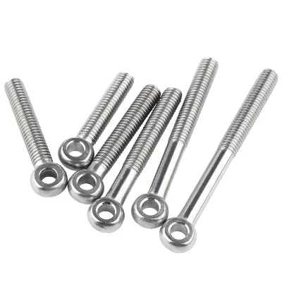 Customized Stainless Steel Eye Bolts Slipknot Full Thread Eyebolts with Plain Finish ISO Standard