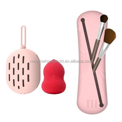 Makeup Brush Organizer Portable Makeup Brush Bag for Travel Silicone Holder Cosmetic Bag Makeup Brush Case Pouch Holder