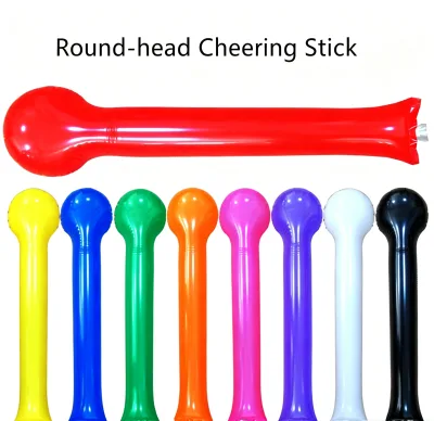 Inflatable Round Head Cheering Stick Party Noisemaker PVC Plastic Colorful Sports Event Fan Wand Custom Logo