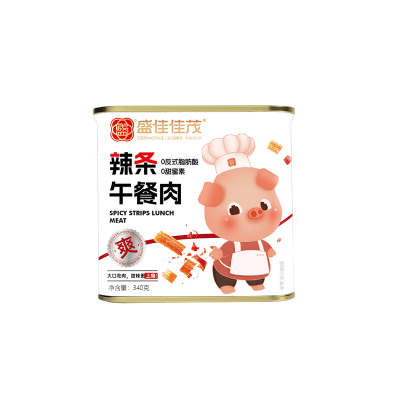 340g Salt-Preserved Spicy Canned Lunch Meat Chicken Pork Flavor Beef Sheep Meat Including Feet Wings Oil Preservation Process