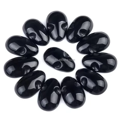Wholesale of Black Agate alien Face Nude Stone DIY Jewelry Accessories Polished Mini Obsidian Face Pendant for Decoration