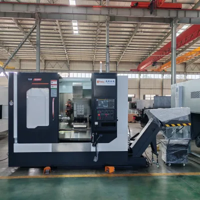 TCK52-DY High Precision Multi-functional Bench Type Servo Hydraulic Turret CNC Lathe Machine Slant Bed Lathe CNC Metal Center