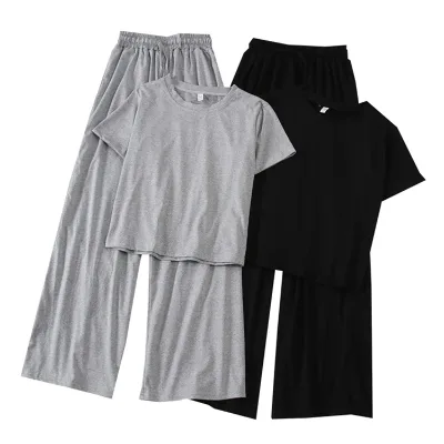 Custom Ladies Pyjamas Night Suits Women's Sleepwear Loose Oversize Short Sleeve T-shirt Cotton Loungewear Pajamas Set for Women