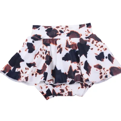 Wholesale Summer Active Wear Set for Girls Cow Spot Skirt & Shorts Sexy Plus Size School Kid Tennis Dress