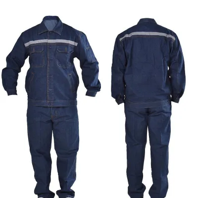 Custom Worker Denim Fire Fighting Flame Resistant Uniforms Workwear Jacket Pants Fire Safety Construction Worker Uniform Suits