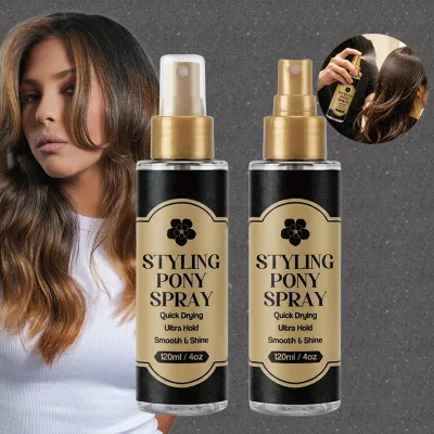 Custom Logo Quick Drying Hair Styling Spray Invisible Finishing Protects Edge Strong Hold Styling Pony Spray Hair Holding Spray