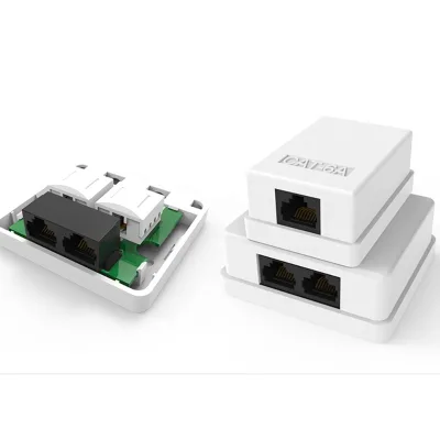 RJ45 Ethernet Surface Mount Box Compatible with UTP Cat6/Cat5e/Cat5 Stranded or Solid Network Cables