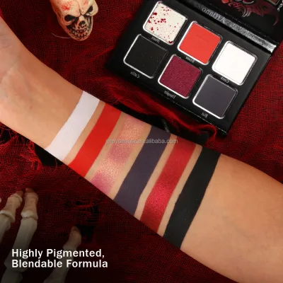 SFX Makeup Matte Shimmer Halloween Smoky Eye Shadow Dark Goth Eyeshadow Black pink Red Green Purple Eyeshadow Palette