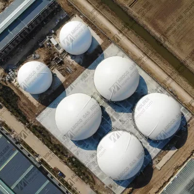 AMOCO 2 X 5000m3 & 4 X 3000m3 Customised Biogas Holder Equipment for Electricity Generation High-Efficiency Biogas Plant