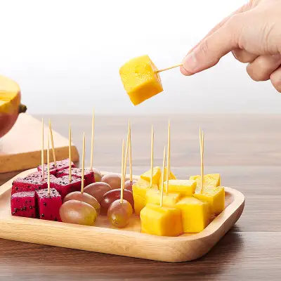 Hot Sale  Bamboo Wooden Toothpicks Bulk Eco Friendly Toothpicks for Food, Fruit  High Quality