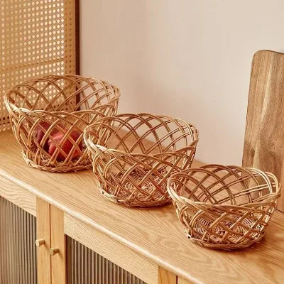 Wicker Storage Baskets, Fruit Baskets, Snacks, Bread, Table and Kitchen Storage, Hand-woven Storage Baskets, Storage Boxes