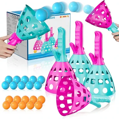 EnjoyStar Plastic Outdoor Game Toy for Kids 0-24 Months & Ages 3-8 Pop Pass Catch Ball Game Birthday/Christmas Gift