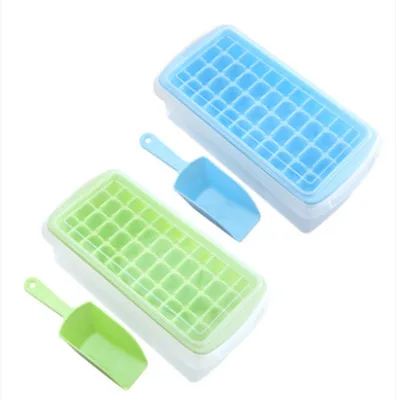 Eco-Friendly Silicone Ice Tray with Lid and Bin Freezer-Ready Plastic Ice Cube Tray