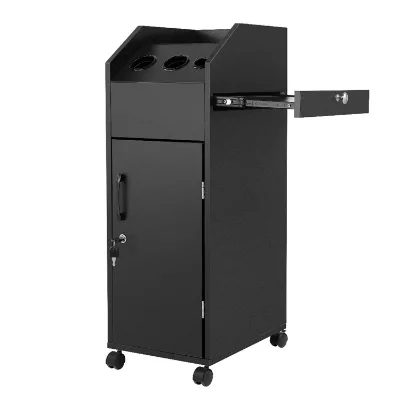 Wholesale High Quality Salon Trolley Black Wooden Trolleys for Beauty Salon Hairdressing Salon Trolley Furniture
