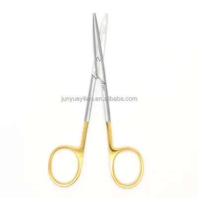 12.5cm 5'' Gold Handle TC Insert Serrated Blade Straight Curved Blunt Tip Medical Surgical Dissecting Metzenbaum Scissors