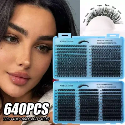 Custom Mix Length Eyeslash Extension Personal Eye Lash Professional Makeup Individual Cluster Grafting Wholesal False Eyelash