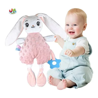 Rabbit Comforter Toys Carry Teether Babies Soothing Sleep Toy Soothing Throw Pillow Baby Toddler Toy