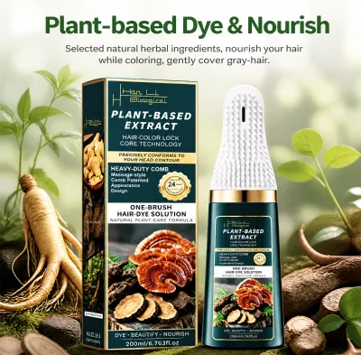 Comb Brush Head Hair Dye Cream, Plant Formula Gray Hair Coverage, One Comb Hair Color, Custom Logo & Packaging Supported