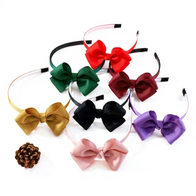 New Arrive Children's Double-Layer Polyester Handmade Bow Headband Set Baby Hair Accessories Gift Customizable Packaging