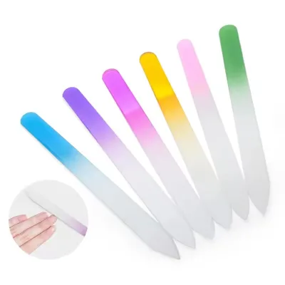 Glass Nail File Multi-colors Mini Manicure 14cm Length Durable Crystal Buffer New Pattern Nail Art File Decorations Tools