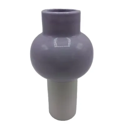 Ceramic Flower Vase, Decorative Purple Vases Minimalism Style Personalized
