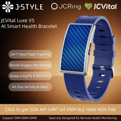 JCVital V5 Vibrating Alarm Wristband Clock Mens Bracelet Smart Band for Heavy Sleepers Waterproof Effective Travel