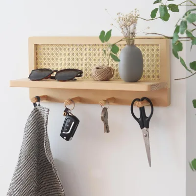 Wood Wall Shelf Made in Vietnam Eco-friendly Material Used for Home Decoration Storage Shelf Wholesale