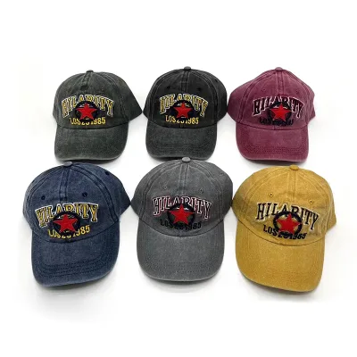 Premium Quality Curved Brim Vintage Baseball Cap 6-Panel Baseball Caps Cotton Dad Hats for Sale