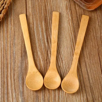 Custom Logo Luxury Bamboo Wooden Sugar Spoon with Environmental Friendly UV Printing for Promotional Tableware