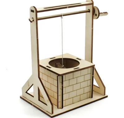 DIY Pulley Well Model Stem Teaching Projects Experiment Toy 3D Puzzle Building Toy Science Experiment Model for Kids Children