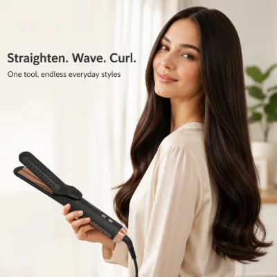 2 in 1 Airflow Hair Styler Cool Air Infrared Straightener and Curler Dual Voltage PTC Heater CE FCC Certified