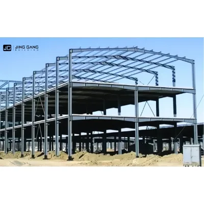 Prefab Heavy Duty Steel Structure Building 2 Floor Industrial Warehouse Workshop with Welding Cutting Services 50-Year Life Span