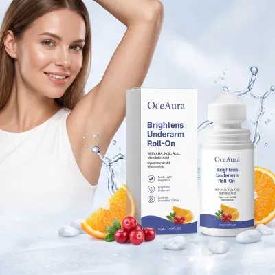 Private Label Clean Odors Portable OceAura Brightens Underarm Roll-On Serum