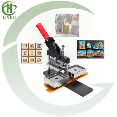 Automatic Photo Making Machine New Style 68*24 Rectangular Badge & Tin Fridge Magnet Maker 220V Metal Core PLC Motor Components