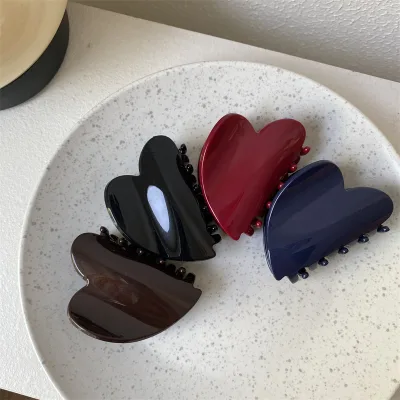 Fancy Heart Hair Claw Clips Thin Hair Custom logo Clips Decoration Acetate Korean Hair Clamp Clip