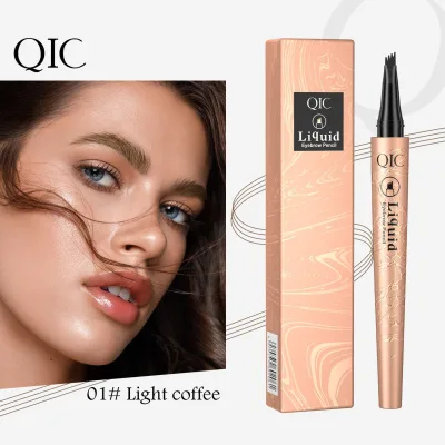 High Quality Waterproof QIC Long Lasting Wild Eye Brow Tattoo Pen With 4-claw Vegan Natural Ultra Thin Liquid Eyebrow Pencil
