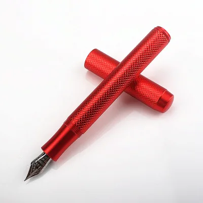 Mini Light Portable Exquisite Metal Carving Male Lady Pocket Writing Calligraphy Gift Fountain Pen