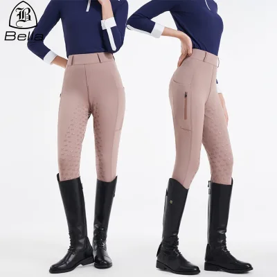 OEM/ODM Custom High Waist Full Length Women Tights Horseback Pants Horse Riding Leggings Equestrian Breeches Lightweight Quick