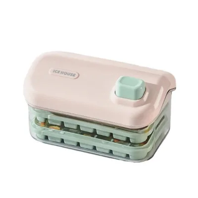 Large Capacity One-Press Release Double-Layer Ice Tray Food-Grade Lid Shovel for Refrigerator Press Cube Ice Cream Tools