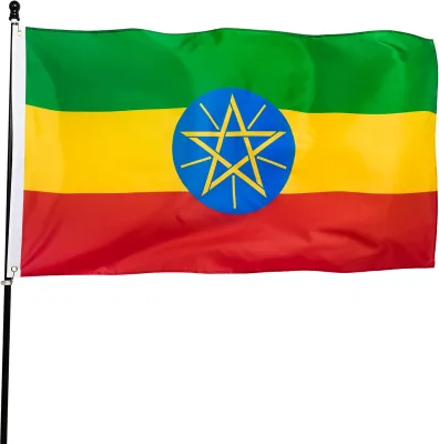 Factory Direct Sales Ethiopia Flag 3ftx5ft Ethiopic Ethiopian National Flags Polyester With Brass Grommets Foot Flag