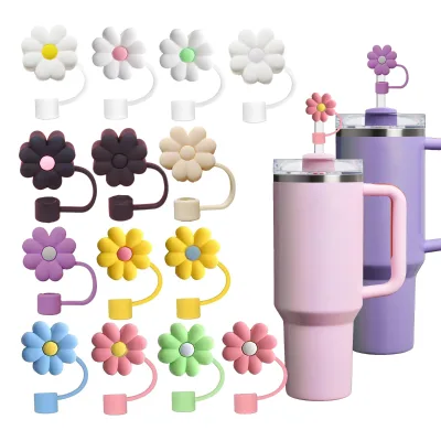 10 mm 3D Straw Cover Classic Flower Straw Topper for Tumblers