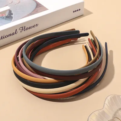 Fashion Korean Style Hair Headbands for Women Solid Color Plastic Head Hoops with Anti-Slip Teeth - Girls Daily Hair Accessories