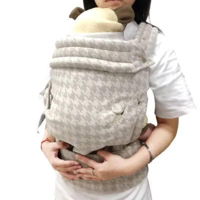 Huondstooth Baby Carrier Multifunctional Adjustable Baby Carrier Breathable Cotton Baby Carrier