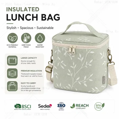 Premium Wholesale Custom Insulated Polyester Lunch Tote Bag Removable Leakproof Liner for Women Daily Work Commute
