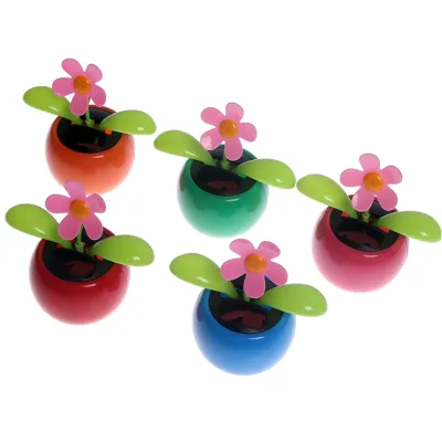 Solar Powered Dancing Flower Car Dashboard Ornaments Swinging Toy Car Accessories Auto Interior Decoration Gifts for Friend