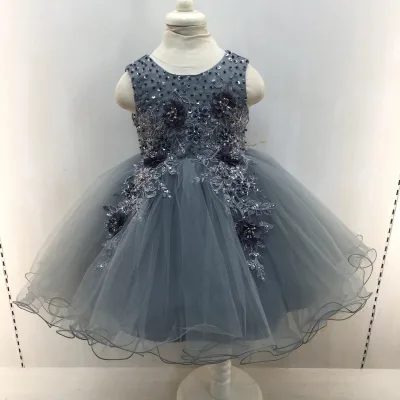 2024 High Quality Children's Manual Beaded Performance Banquet Dress Christmas Green Skirt